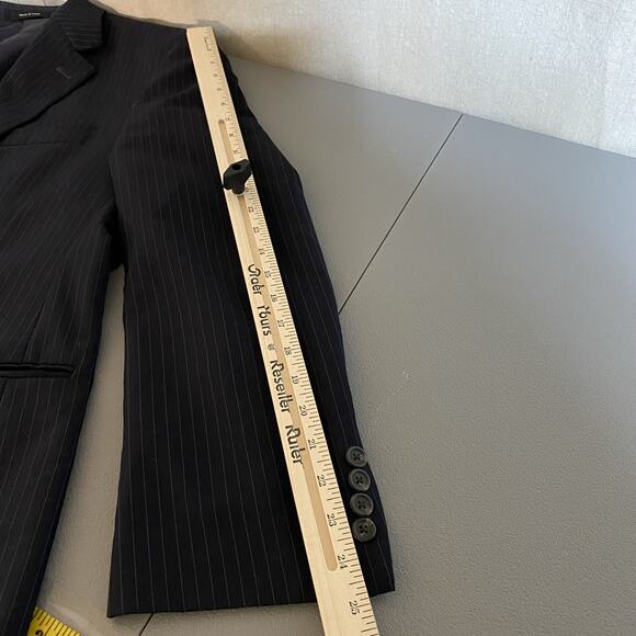 Lauren Ralph Lauren Mens Blazer Size 41R 100% Wool Black Pinstripe Single Breast - Picture 10 of 13